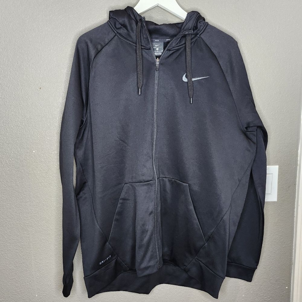 Nike Mens Black Full Zip Fleece Sweatshirt